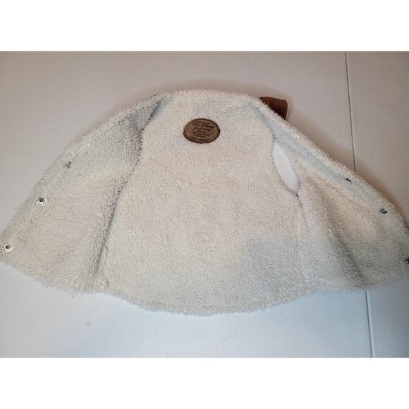 KIDS!! D. Flores Made In Mexico Leather Vest Sherpa Lined Western Cowboy Eagle - Picture 7 of 9